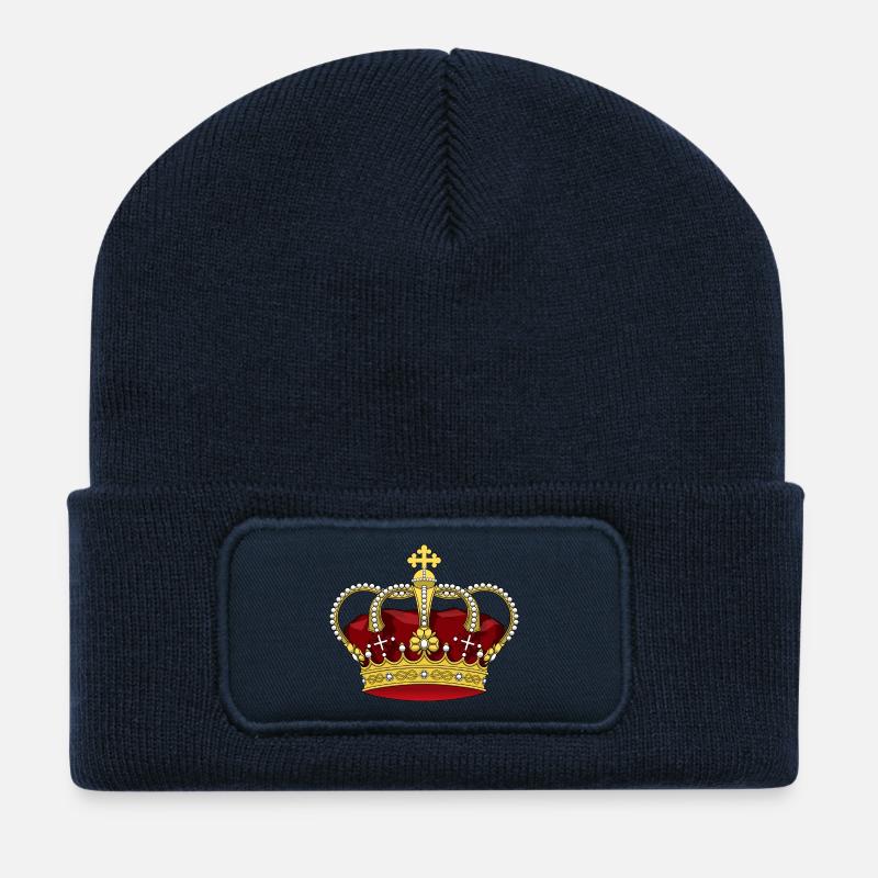 Couronne - Beanie recyclé à patch - bleu marine