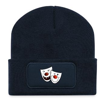 Funny Mardi Gras masks - mask - Venice - Recycled Patch Beanie - french navy - Front