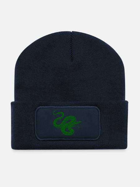 Grüne Schlange - Recycelte Patch Beanie - French Navy