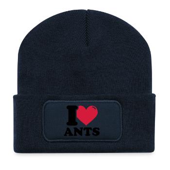 I Love Ants - Ameisen - Ameise - Recycelte Patch Beanie - French Navy - Vorne
