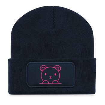 Bär - Recycelte Patch Beanie - French Navy - Vorne