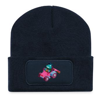 Hippo in a tractor - Recycled Patch Beanie - french navy - Front