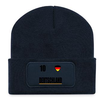 T-shirt de fan de football de l'Allemagne Trikot Allemagne - Beanie recyclé à patch - bleu marine - Devant