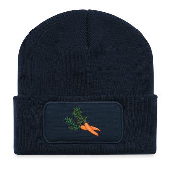 Carottes Carottes Carottes Rüebli Racines Riebli - Beanie recyclé à patch - bleu marine - Devant