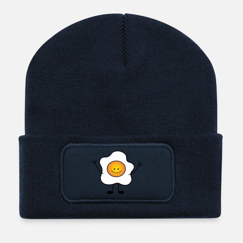 œuf - Beanie recyclé à patch - bleu marine