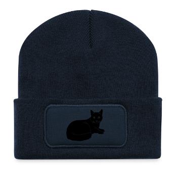 cat - Recycelte Patch Beanie - French Navy - Vorne