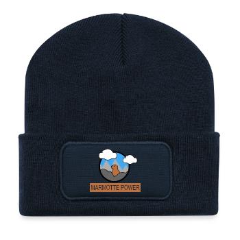 MARMOTTE POWER - Recycled Patch Beanie - french navy - Front