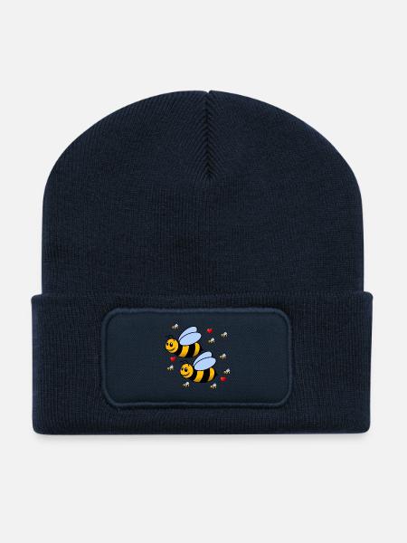 Bumblebee Bee Family - Recycled Patch Beanie - french navy