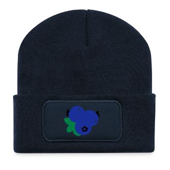 blueberries_fruits - Recycelte Patch Beanie - French Navy - Vorne