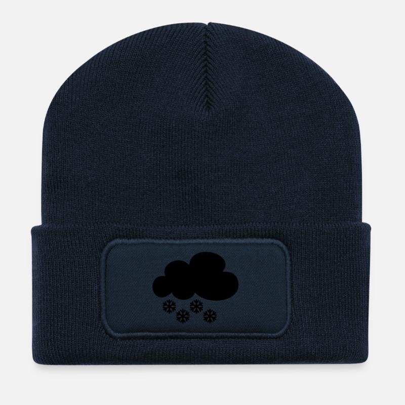Nuage de neige - Beanie recyclé à patch - bleu marine