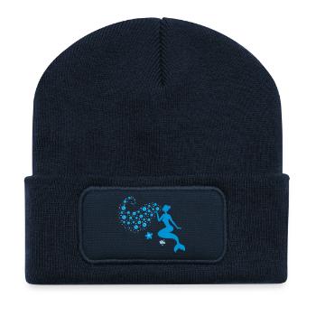 Meerjungfrau - Mermaid Kiss - Nixe - See - 2C - Recycelte Patch Beanie - French Navy - Vorne