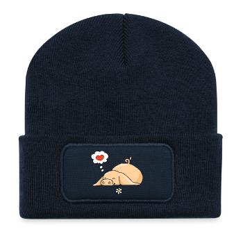 Pig in love - Recycled Patch Beanie - french navy - Front