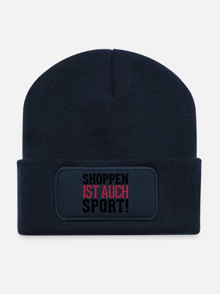 Shoppen ist auch Sport! - Recycelte Patch Beanie - French Navy