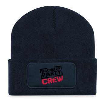 Bachelor Party Crew Stempel Design - Beanie recyclé à patch - bleu marine - Devant