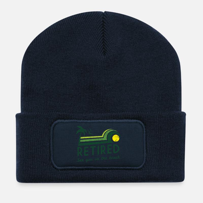 Retired See You On the Beach - Recycled Patch Beanie - french navy