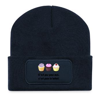 pour le bébé - Beanie recyclé à patch - bleu marine - Devant