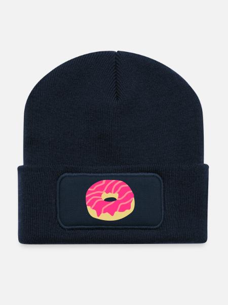 Donut - Beanie recyclé à patch - bleu marine
