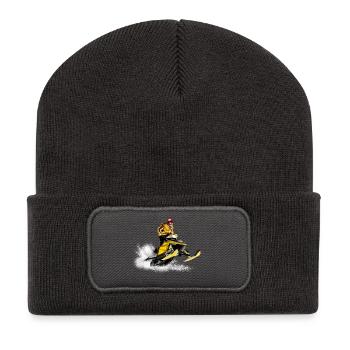 Schneemobil Rennen - Recycelte Patch Beanie - Dunkelgrau - Vorne
