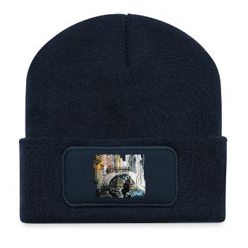 Venedig - Recycelte Patch Beanie - French Navy - Vorne
