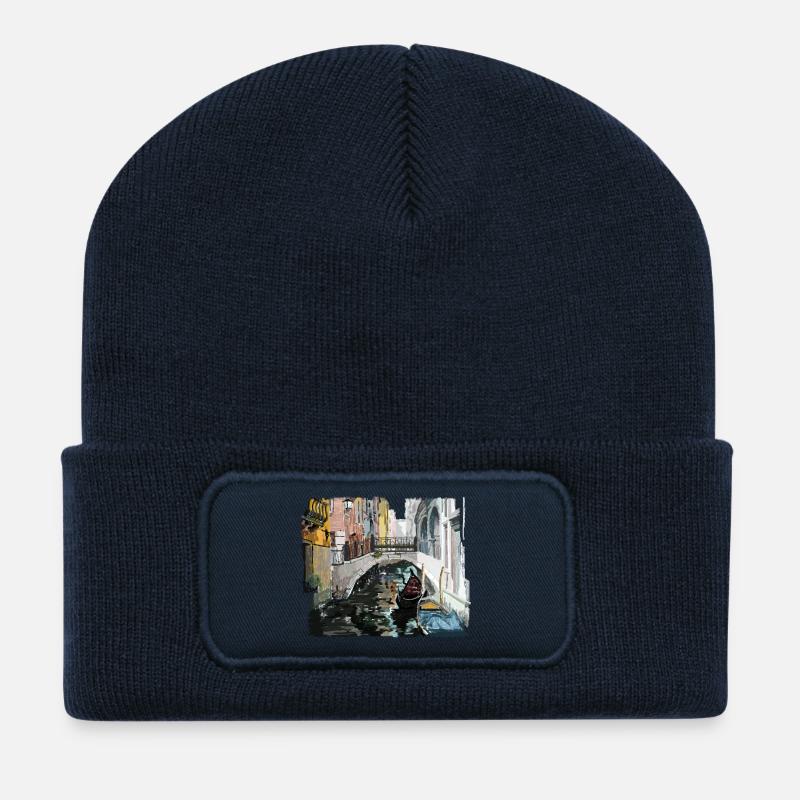 Venise - Beanie recyclé à patch - bleu marine