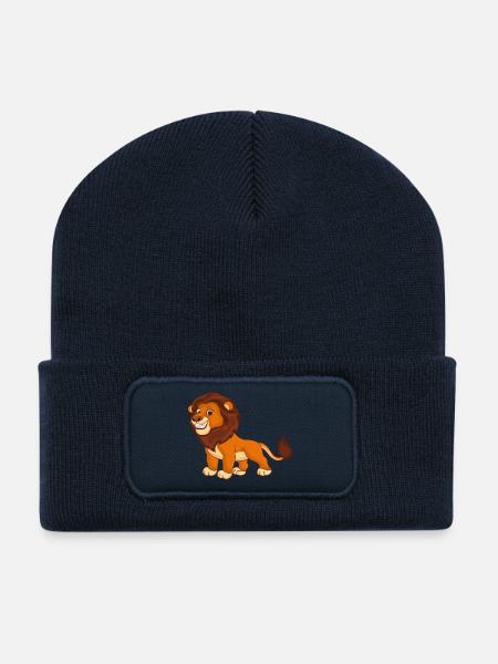 Löwe - König der Tiere - Recycelte Patch Beanie - French Navy