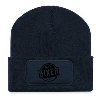 100_pro_biker_ku1 - Recycelte Patch Beanie - French Navy - Vorne