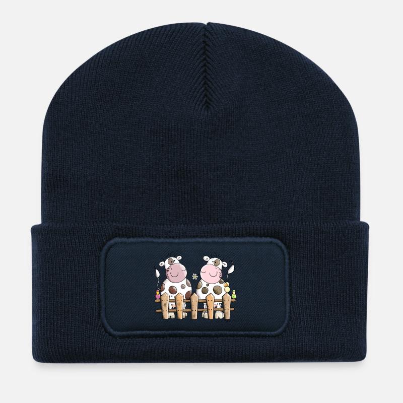 Kuh Duo - Recycelte Patch Beanie - French Navy