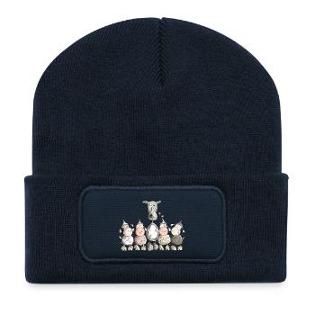 Wolf unter Freunden - Recycelte Patch Beanie - French Navy - Vorne