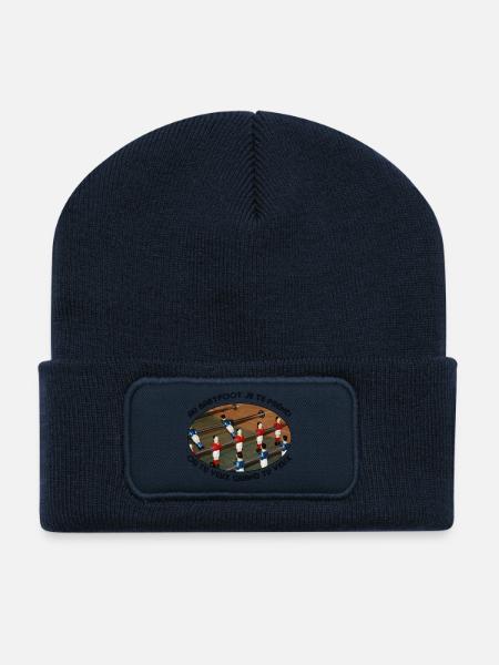 BabyFoot Ou tu veux quand tu veux - Beanie recyclé à patch - bleu marine
