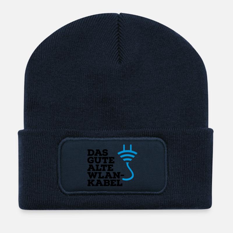 WLAN Kabel Computer Shirt - Recycelte Patch Beanie - French Navy