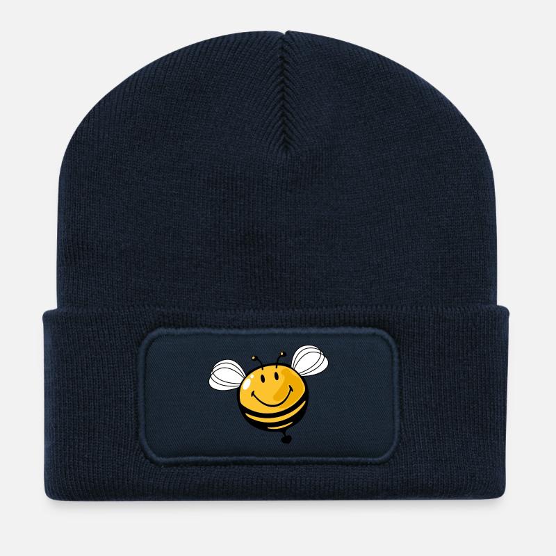 Smiley Bee - Recycelte Patch Beanie - French Navy