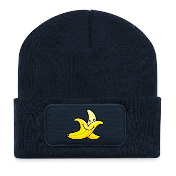 Smiley Banana - Recycelte Patch Beanie - French Navy - Vorne