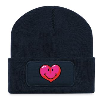 Smiley Heart - Recycled Patch Beanie - french navy - Front