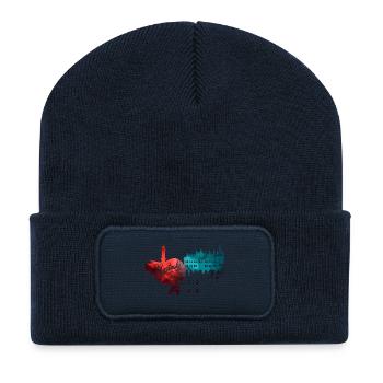 Rostock Skyline - Recycled Patch Beanie - french navy - Front