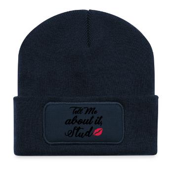 Tell me about it stud - Recycelte Patch Beanie - French Navy - Vorne
