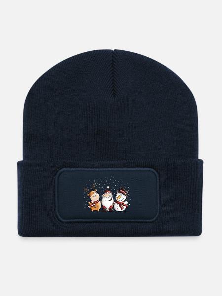 Weihnachtsmann unter Freunden - Weihnachten - Xmas - Recycelte Patch Beanie - French Navy