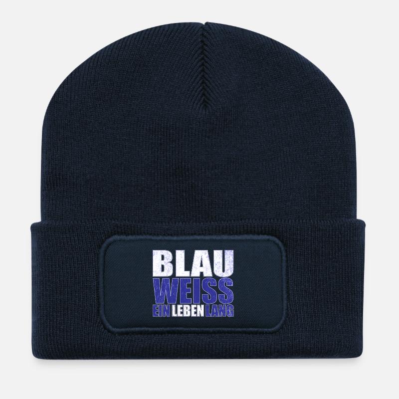 Blau Weiss ein Leben Lang - Recycelte Patch Beanie - French Navy