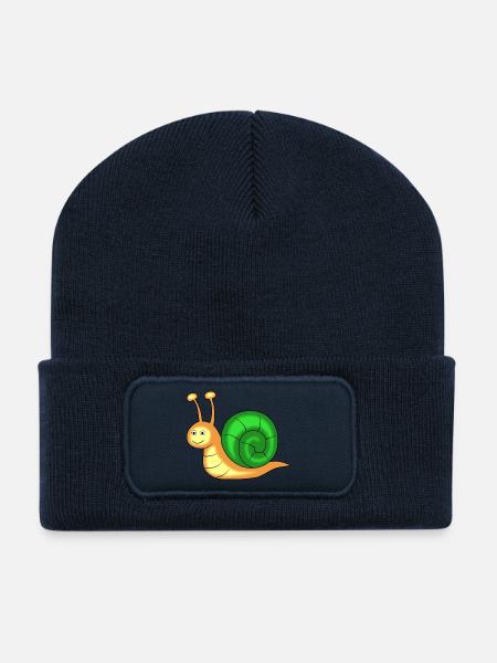 snail - Recycled Patch Beanie - french navy
