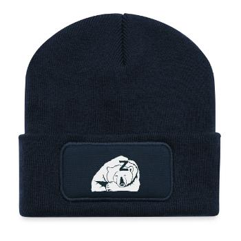 ours dessin zzz dort dormir hiberne 2703 - Beanie recyclé à patch - bleu marine - Devant