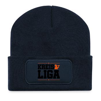 kreis liga trinken - Recycelte Patch Beanie - French Navy - Vorne