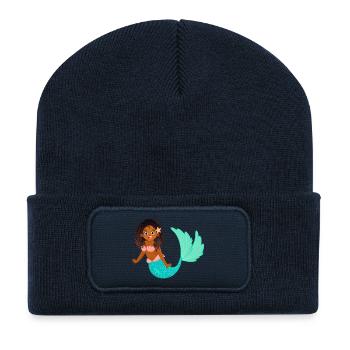 Meeresjungfrau Illustration für Kinder - Recycelte Patch Beanie - French Navy - Vorne
