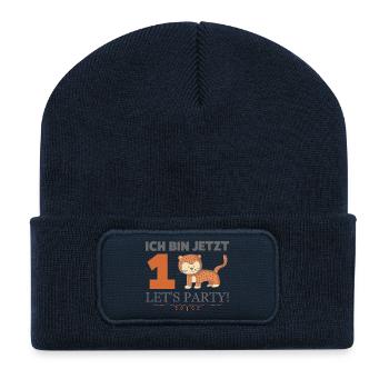 Erster Geburtstag - Recycelte Patch Beanie - French Navy - Vorne