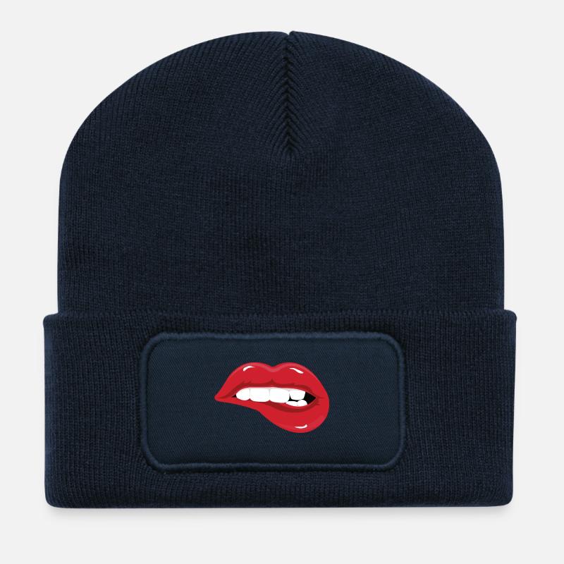 lippen - Recycelte Patch Beanie - French Navy