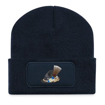 großartiger Trachtenhut für Herren mit Gamsbart - Recycelte Patch Beanie - French Navy - Vorne