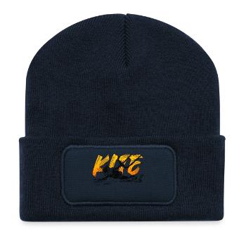 KITE kitesurfing woman with kite umbrella in action - Recycled Patch Beanie - french navy - Front
