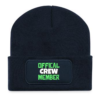 Conception officielle des membres d'équipage - Beanie recyclé à patch - bleu marine - Devant