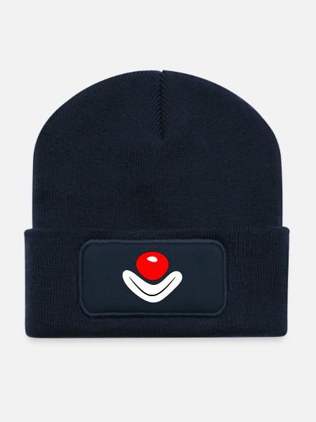 Clown - immer gute Laune halten - Recycelte Patch Beanie - French Navy