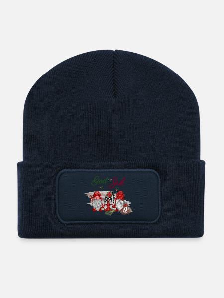 God jul Fröhliche Weihnachten Xmas Design - Recycelte Patch Beanie - French Navy