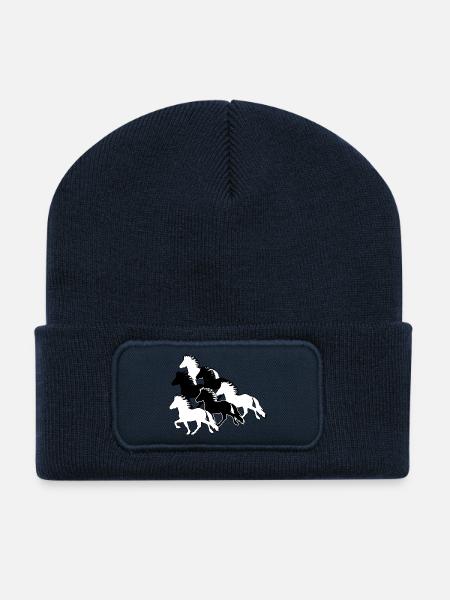 Islandpferdeherde 1 Tölt - Recycelte Patch Beanie - French Navy