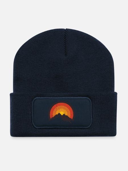 Sunset Mountain Arc - Recycled Patch Beanie - french navy